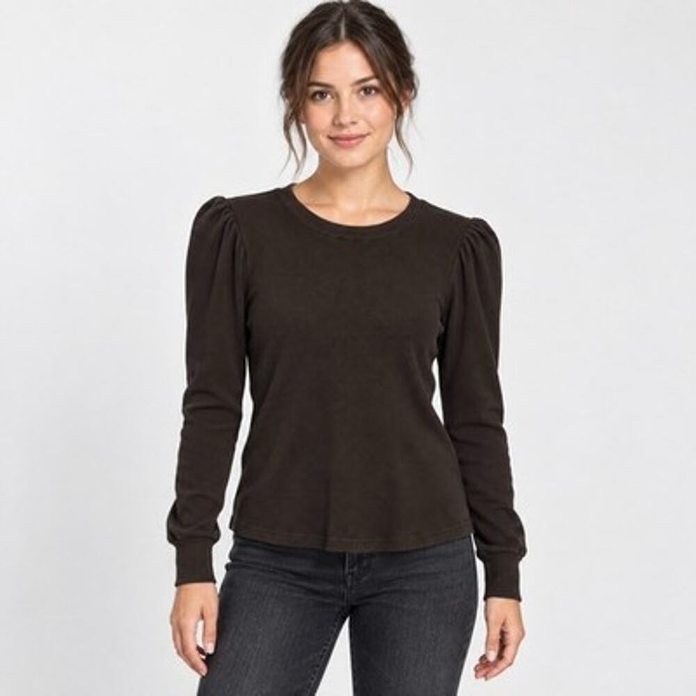 AMO Girly Thermal Waffle Knit Long Sleeve Cotton Size XL Gray USA Made